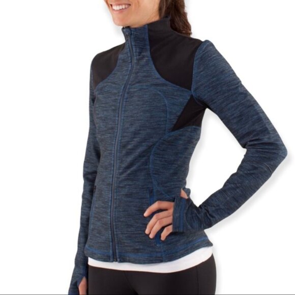 Lululemon Forme Jacket Slub Denim Limitless Blue 8 - Picture 11 of 13